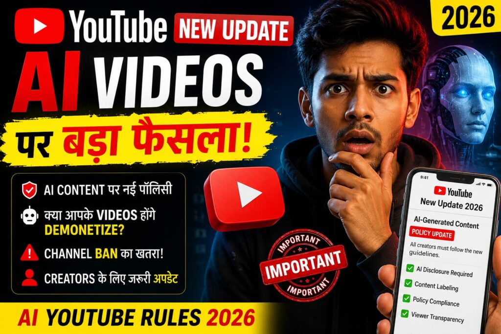 YouTube New Update 2026 😱 AI Videos पर बड़ा फैसला!