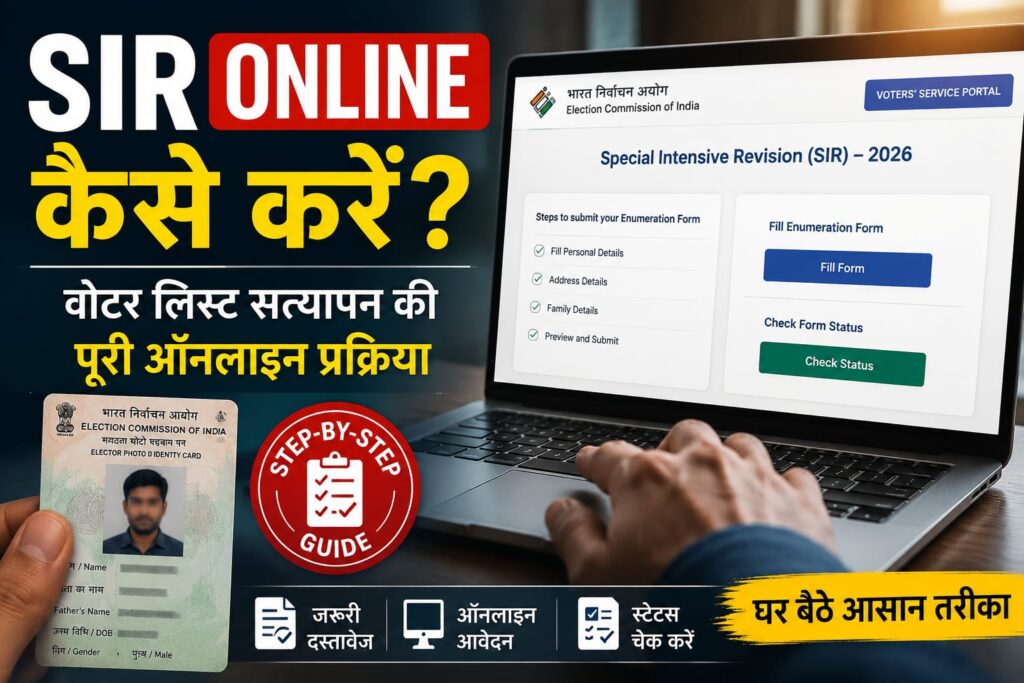 SIR Online Process 2026 – Step by Step Guide for Voter List Verification