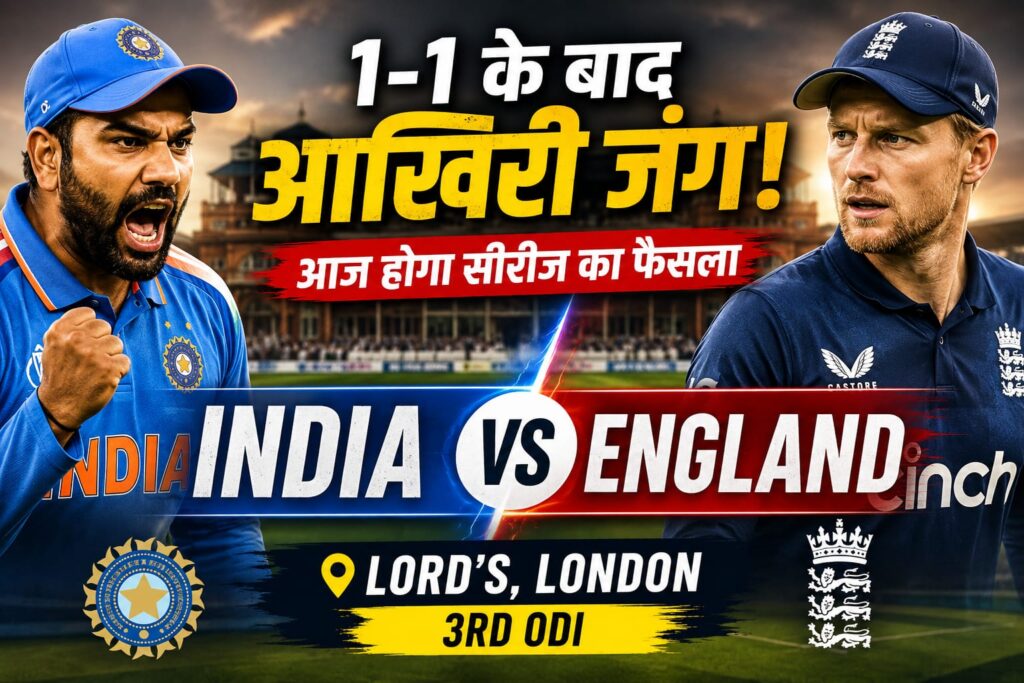 भारत vs इंग्लैंड 3rd ODI: आज Lord’s में सीरीज का फैसला, 1-1 की बराबरी के बाद किसकी होगी जीत?