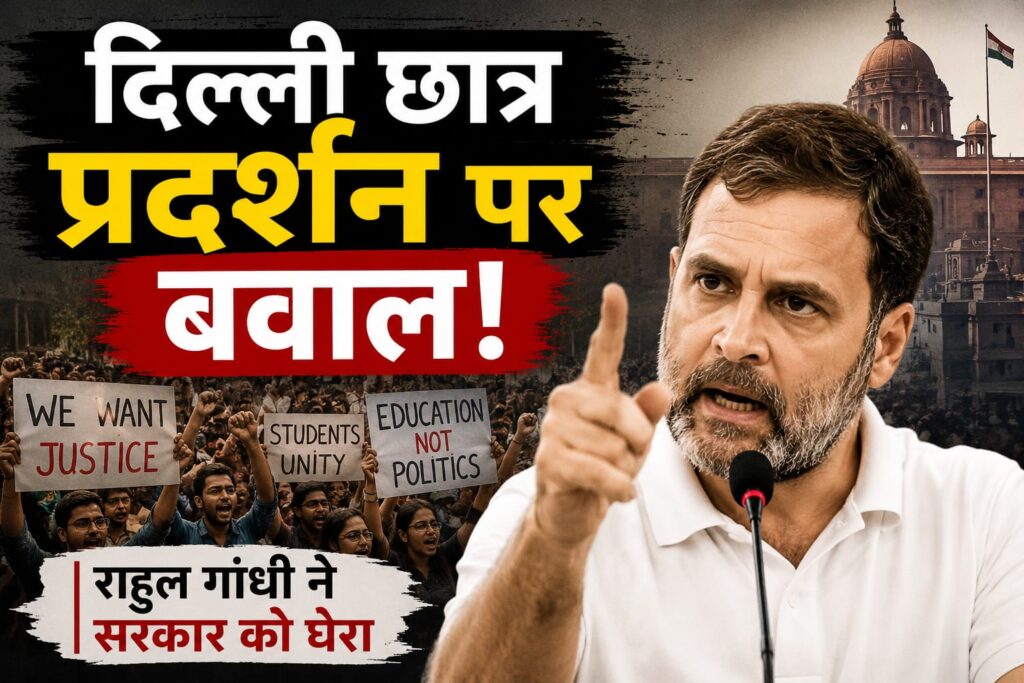 दिल्ली छात्र प्रदर्शन पर सियासत तेज, राहुल गांधी ने सरकार पर साधा निशाना