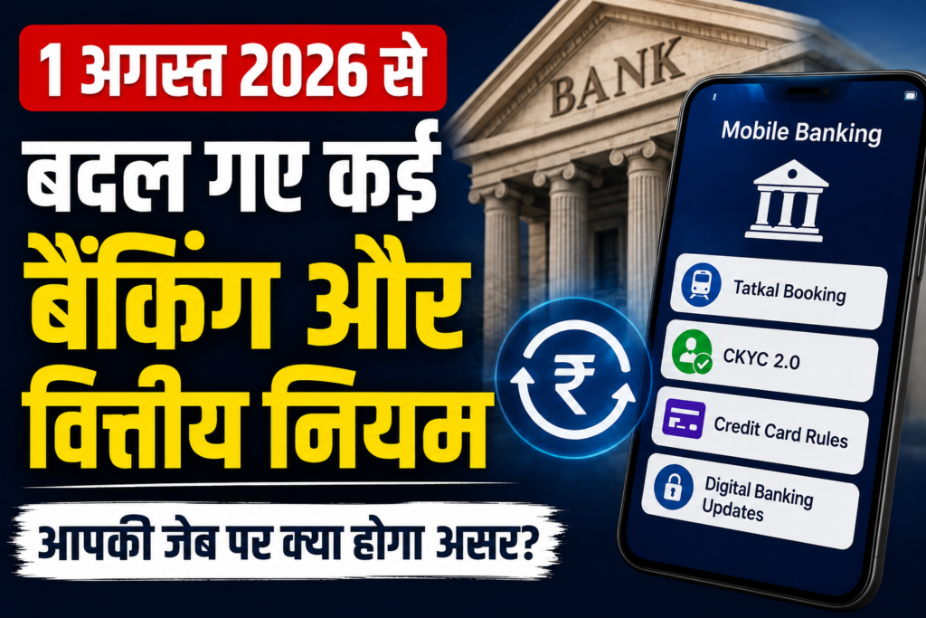 1 अगस्त 2026 से बदल गए कई बैंकिंग और वित्तीय नियम, जानिए आपकी जेब पर क्या होगा असर
