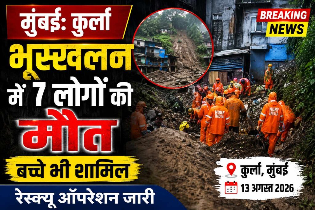 मुंबई के कुर्ला में भूस्खलन से 7 लोगों की मौत, भारी बारिश के बीच रेस्क्यू ऑपरेशन जारी