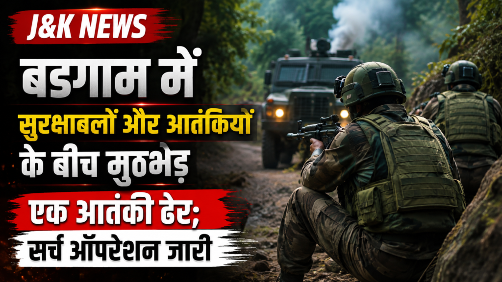 J&K News: बडगाम में सुरक्षाबलों और आतंकियों के बीच मुठभेड़, एक आतंकी ढेर; सर्च ऑपरेशन जारी