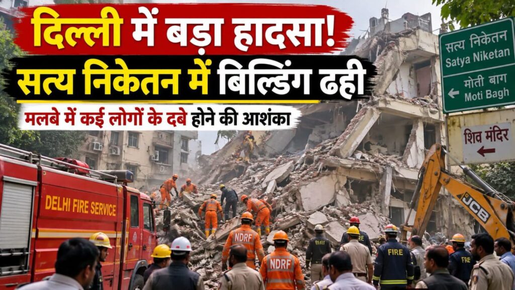 Delhi Building Collapse: सत्य निकेतन में 5 मंजिला PG इमारत ढही