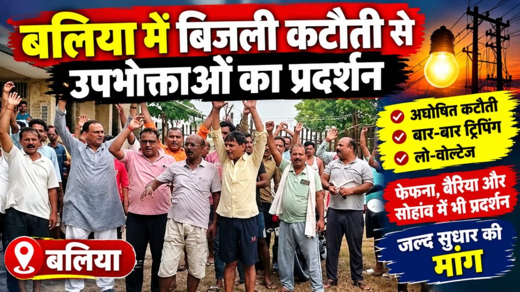 लिया में बिजली कटौती से बढ़ा आक्रोश, फेफना से बैरिया तक उपभोक्ताओं का प्रदर्शन