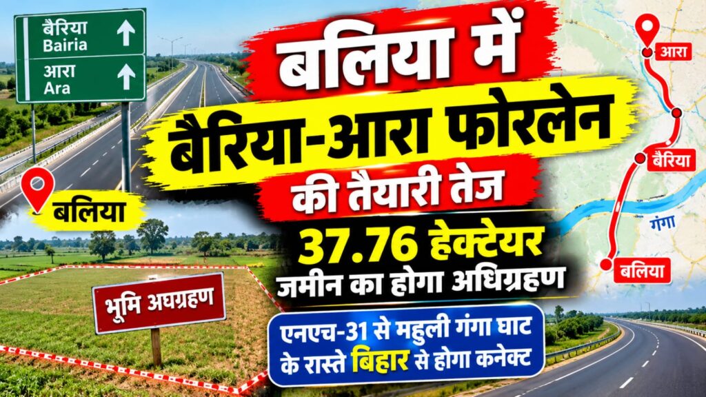 बलिया में बैरिया-आरा फोरलेन की तैयारी तेज, 37.76 हेक्टेयर जमीन का होगा अधिग्रहण