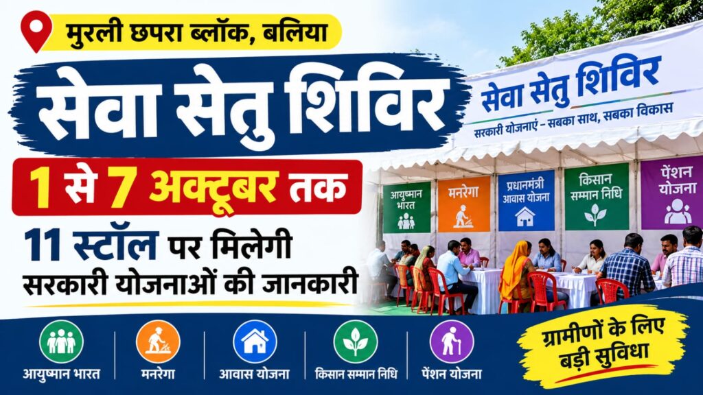 मुरली छपरा ब्लॉक में 1 से 7 अक्टूबर तक लगेगा सेवा सेतु शिविर, 11 स्टॉल पर मिलेगी सरकारी योजनाओं की जानकारी